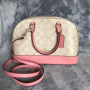 New Coach pink logo Crossbody Handbag leather